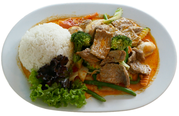 KOKOSMILCH MIT ROT CURRY SOßE